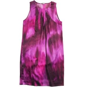 🍹VINCE - SILK STRETCH DRESS - PINK PAINTED TIEDYE